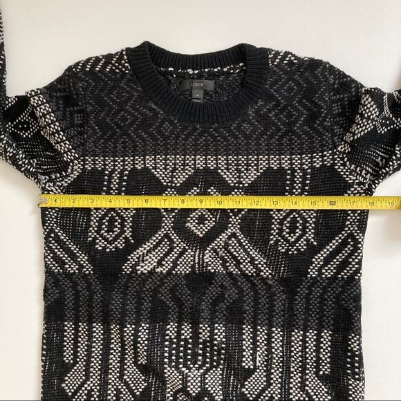 J. Crew Sweater Mix Stitch Blanket XS Black White - Picture 11 of 12